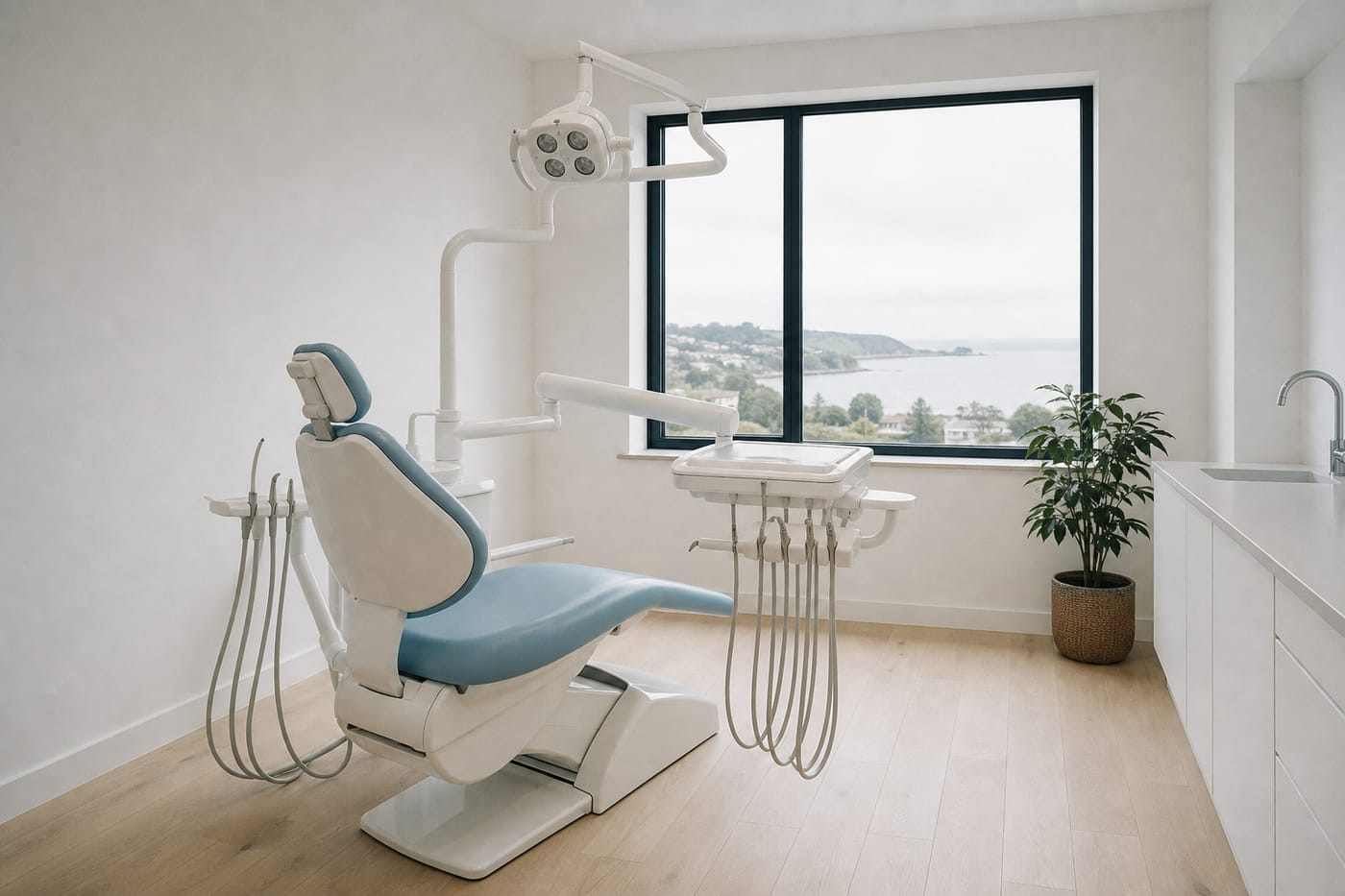 A bright, calm treatment room at Square Dental